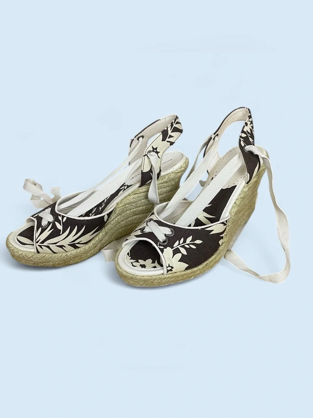 Y2K Lace Up Espadrille Wedge Sandals